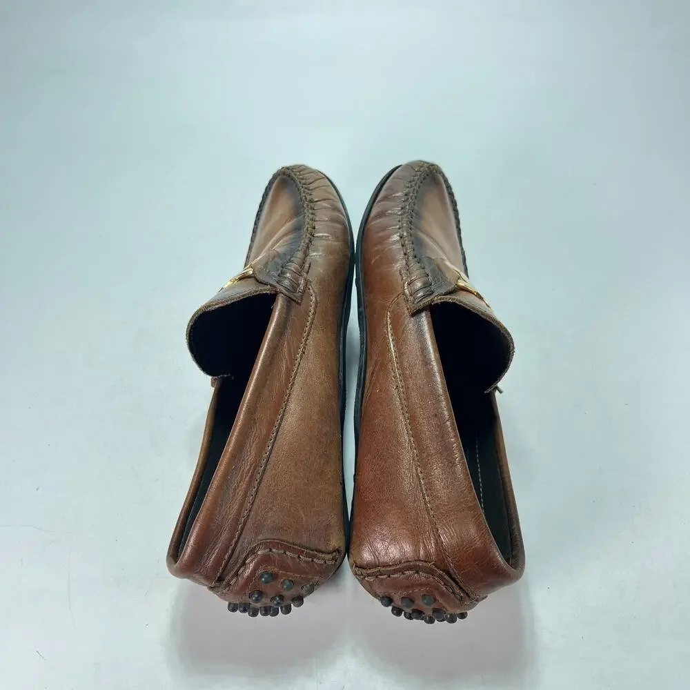 Mocassini Artigianali Brown Leather Driving Loafers Shoes Men's Sz US 10.5 EU 43